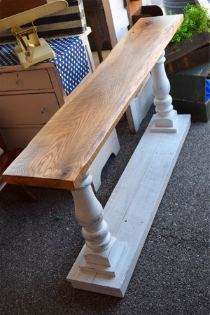 Balustrade / Turned Leg Console Table - Reclaimed Wood