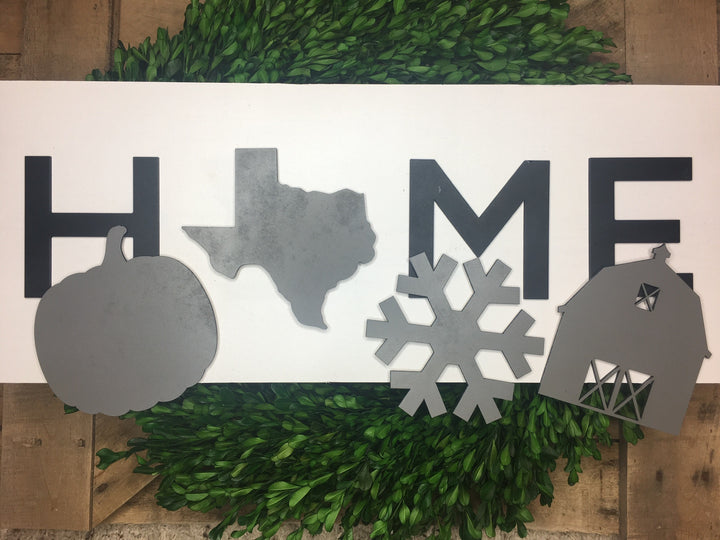 Texas Home Interchangeable Rustic Wood Sign