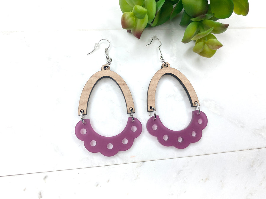 Purple Arch Dangle Earring - Wholesale