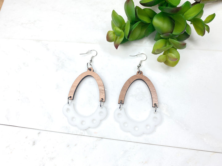 White Arch Dangle Earring - Wholesale