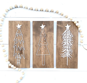 Rustic Christmas Tree Set