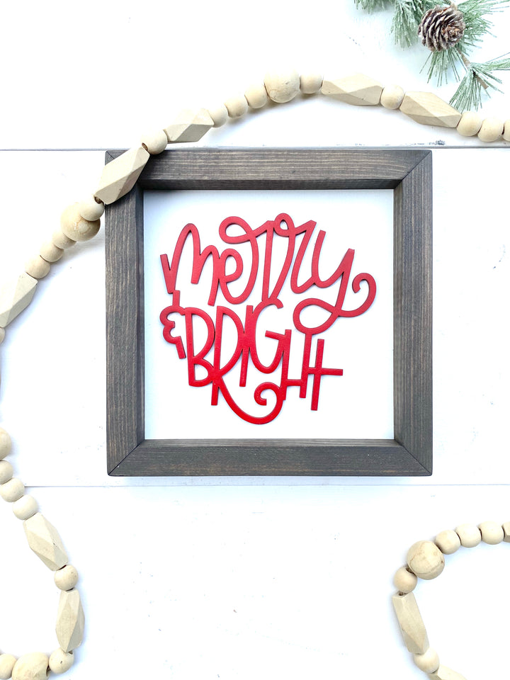 Merry and Bright Mini Christmas Sign
