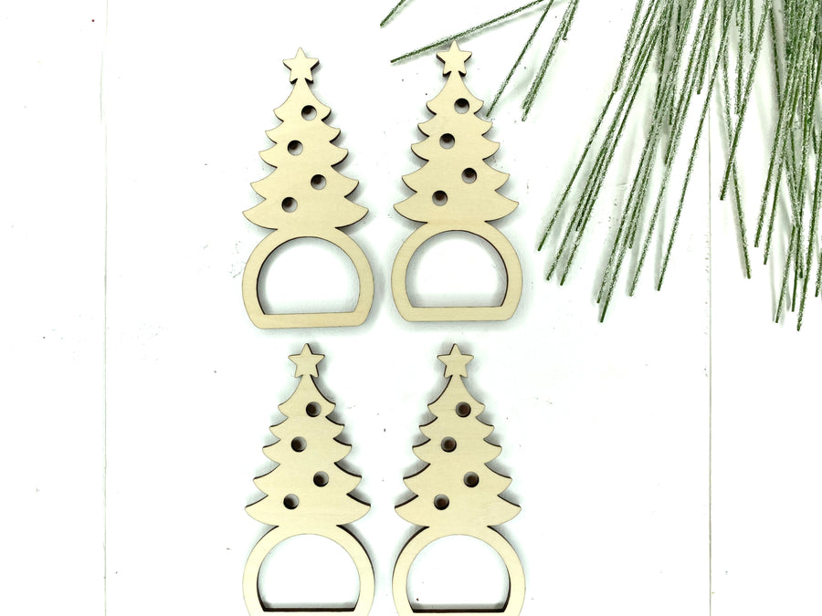 Christmas Tree Napkin Ring Set of 4