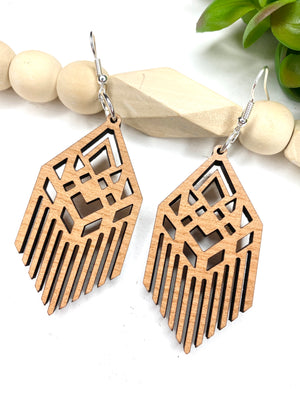 Art Nouveau Wood Dangle Earrings - Wholesale