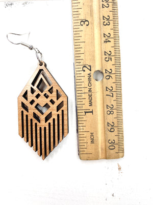 Art Nouveau Wood Dangle Earrings - Wholesale