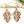 Art Deco Wood Dangle Earrings