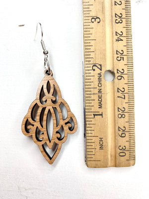 Chandelier Cherry Wood Dangle Earrings - Wholesale