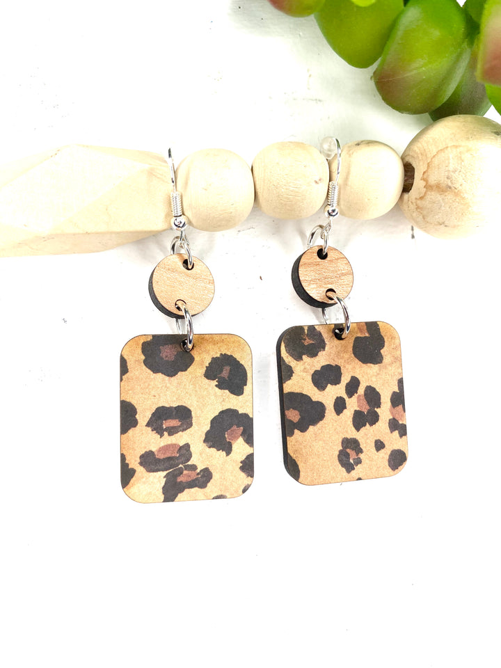 Leopard Print Dangle Earrings - Wholesale