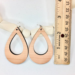 Laser Cut Cherry Wood Earrings