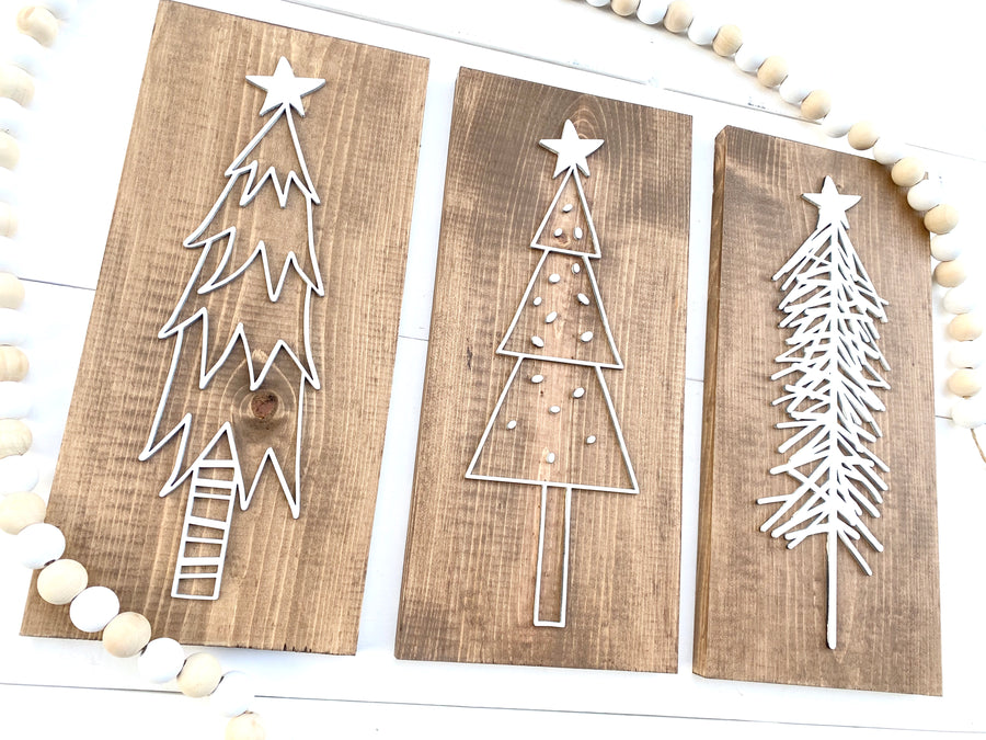 Rustic Christmas Tree Set