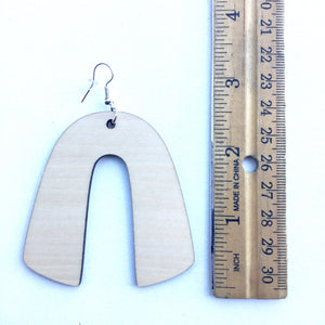 Horseshoe Dangle Wooden Earrings Birch Gift for Sister Trendy Lightweight Earrings - Wholesale