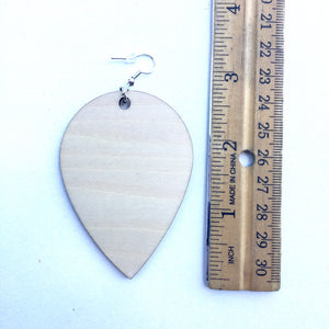 Large Upside Down Teardrop Earrings Dangle Wooden Earrings Birch Gift for Sister Trendy Lightweight Earrings - Wholesale