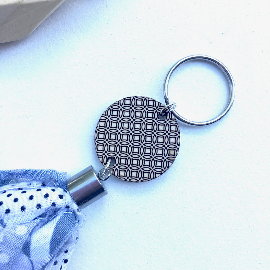 Fabric Tassel Keychain Key Fob Light Gray Grey Purse Charm Keys for Home Gift for Teacher Birthday Gift Idea
