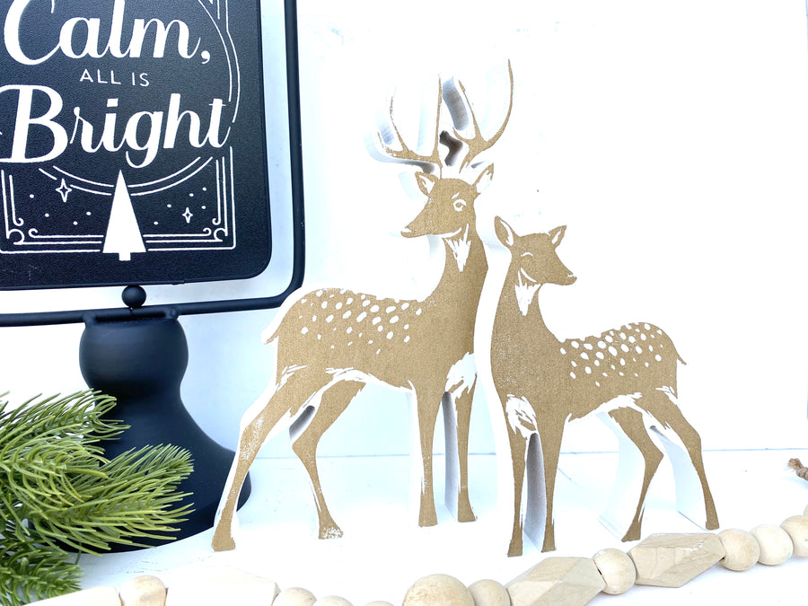 Christmas Live Sale - Deer Cut Outs (Set of 2)