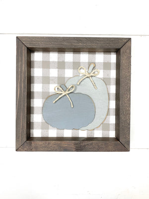 Gray Pumpkin MIni Sign