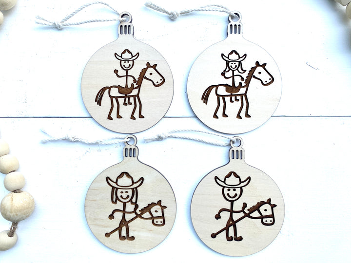 Horse Stick Figure Ornaments