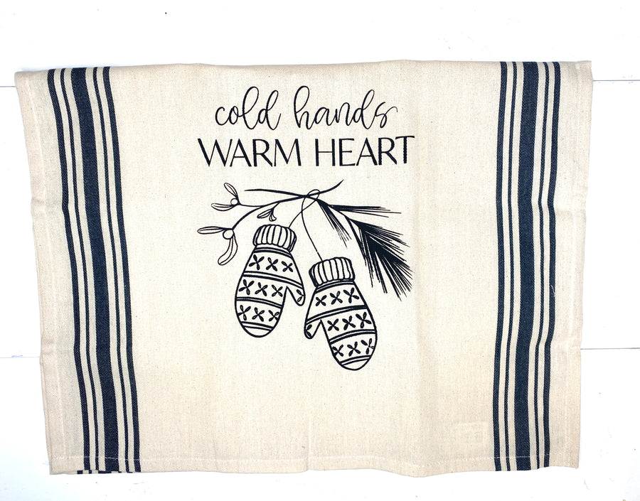 Christmas Live Sale - Cold Hands Warm Heart Tea Towel
