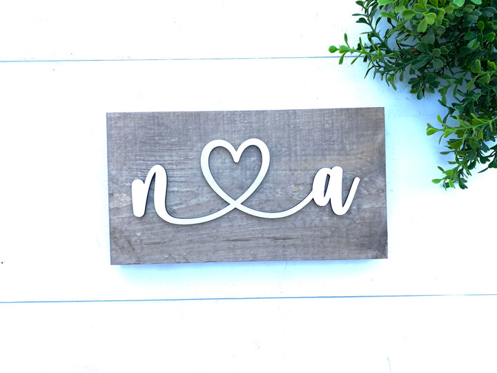 Personalized Couples Heart Name Sign with Initials