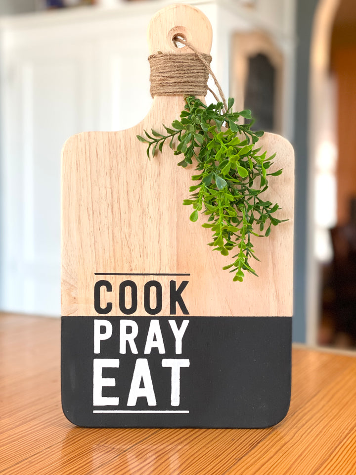 Pray Cook Eat Cutting Board