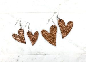 Leopard Heart Dangle Earrings February Special