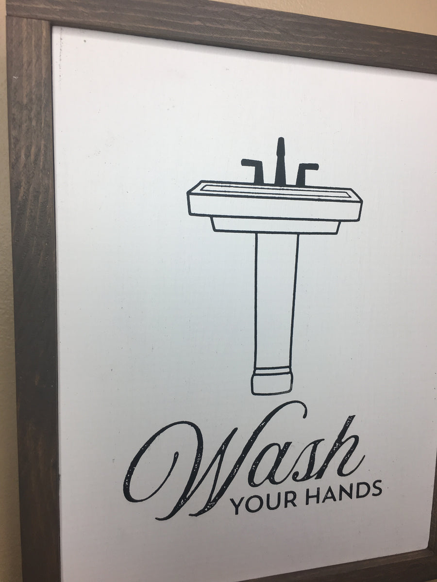 Wash Your Hands, Restroom Sign, Wash Your Hands Sign, Bathroom Art, Bathroom Wall Decor