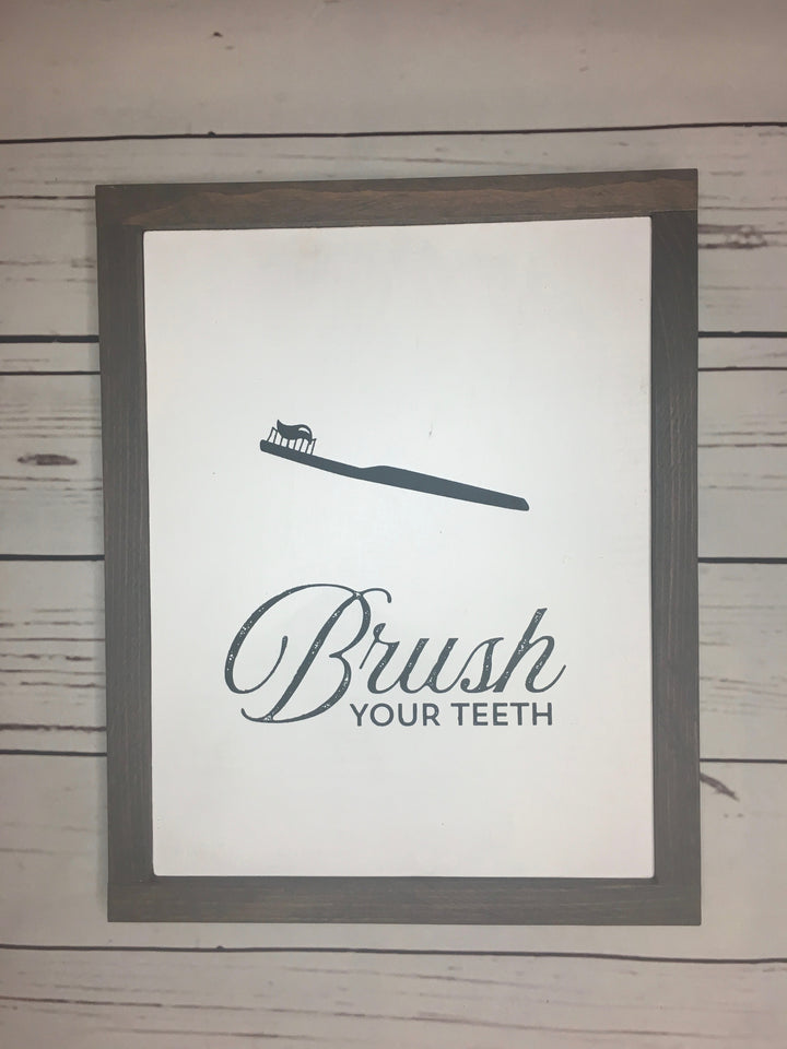 Brush Your Teeth, Dental Hygiene, Dental Art, Bathroom Art, Bathroom Wall Decor