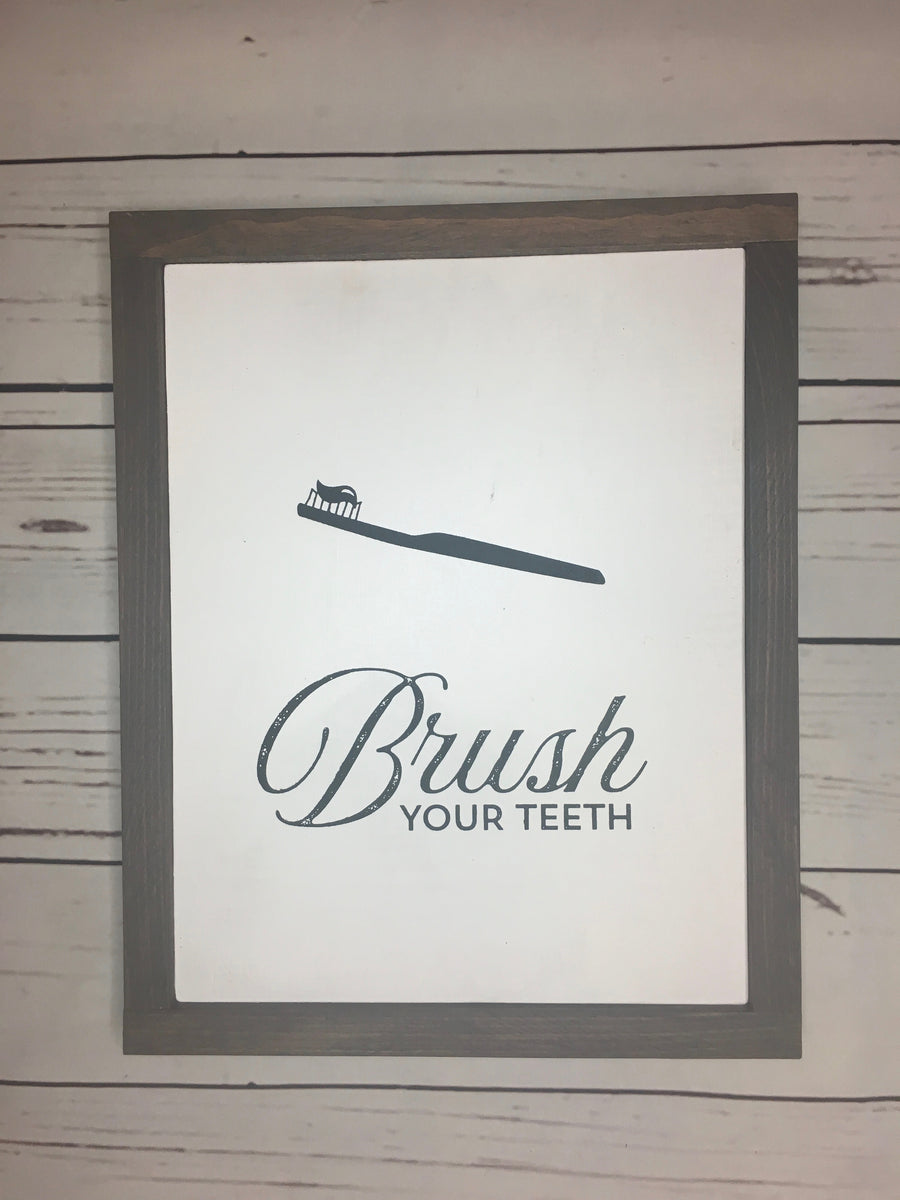Brush Your Teeth, Dental Hygiene, Dental Art, Bathroom Art, Bathroom Wall Decor