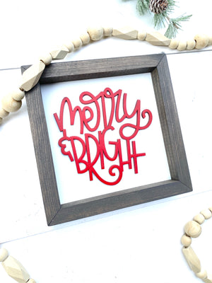 Merry and Bright Mini Christmas Sign